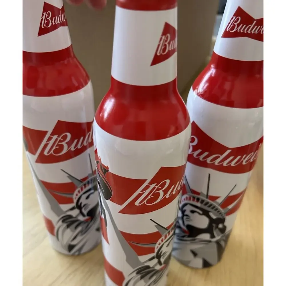 3* STATUE LIBERTY BUDWEISER BEER CANS USA NEW YORK NY Aluminum EMPTY Lot Of 3